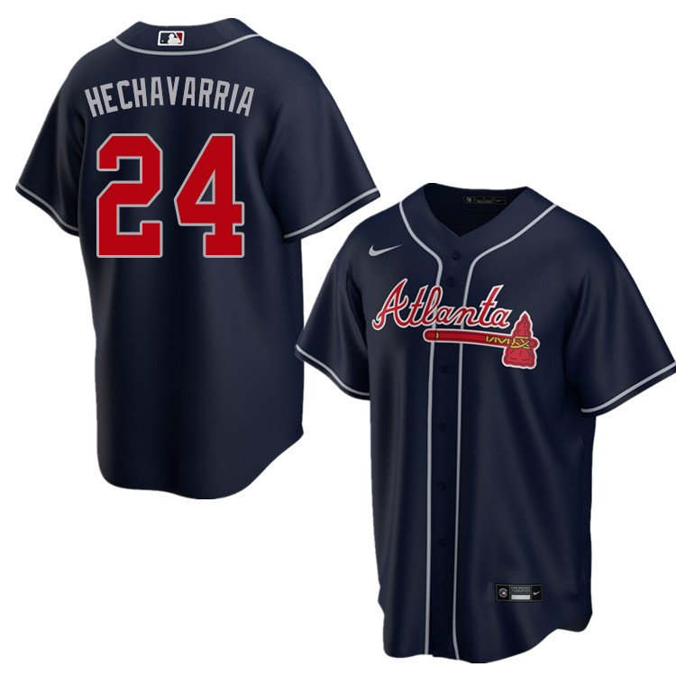 Nike Men #24 Adeiny Hechavarria Atlanta Braves Baseball Jerseys Sale-Navy